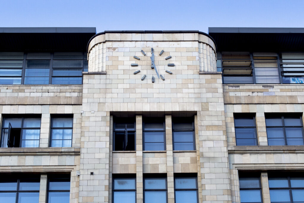 The exchange building front
